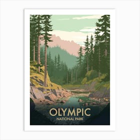 Olympic National Park Vintage Travel Poster 2 Art Print