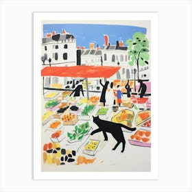 The Food Market In London 3 Illustration Art Print