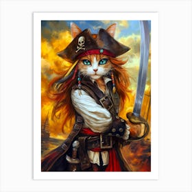 Pirate Cat 12 Art Print