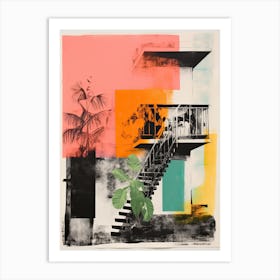 A House In Havana, Abstract Risograph Style 4 Art Print