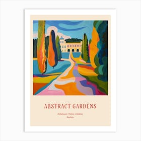 Colourful Gardens Schnbrunn Palace Gardens Austria 5 Red Poster Art Print