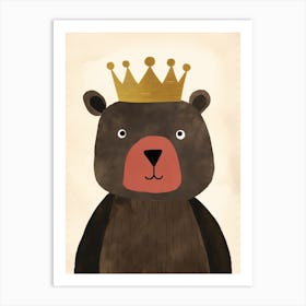 Little Brown Bear 2 Wearing A Crown Art Print