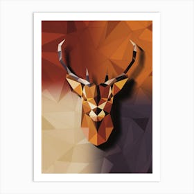 Abstract Deer Head,geometrical animal art,polygonal Art Print