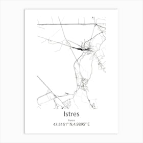 Istres,France Minimalist Map Art Print