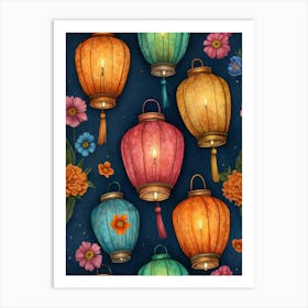 Chinese Lanterns 4 Art Print