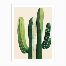 Organ Pipe Cactus Minimalist Abstract Illustration 3 Art Print