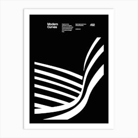 Modern Curves 02, Modern Architecture Design Poster, minimalist interior wall decor Art Print