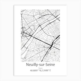 Neuilly Sur Seine,France Minimalist Map Art Print