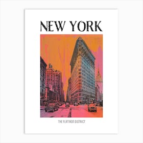 The Flatiron District New York Colourful Silkscreen Illustration 1 Poster Art Print