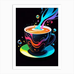 Colorful Cup Of Coffee Art Print