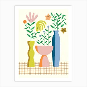 Vases And Flowers 1 Art Print