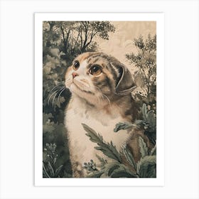 Scottish Fold Cat Japanese Illustration 3 Art Print