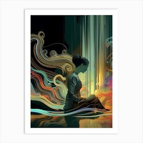 Bliss, psychedelic , relaxing, artwork print, "Dreaming On A Sunday" Art Print