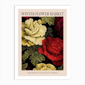 Ornamental Kale And Cabbage 3 Winter Flower Market Poster Art Print
