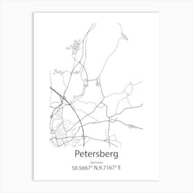 Petersberg,Germany Minimalist Map Art Print