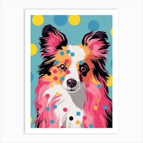 Bright Blue Pomeranian 1 Art Print