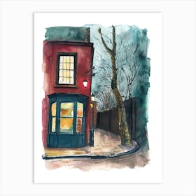 Hackney London Borough   Street Watercolour 10 Art Print