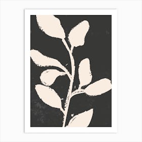 Black And White Leaf Print Art Print