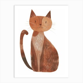 Singapura Cat Clipart Illustration 4 Art Print