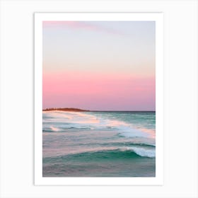Bribie Island Beach, Australia Pink Photography 2 Art Print