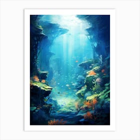 Underwater Abstract Minimalist 5 Art Print