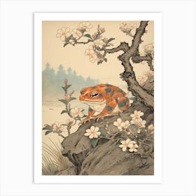 Resting Frog Japanese Style 8 Art Print