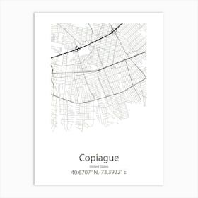 Copiague,United States Minimalist Map 1 Art Print