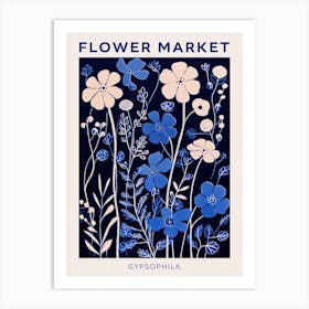 Blue Flower Market Poster Gypsophila 2 Art Print