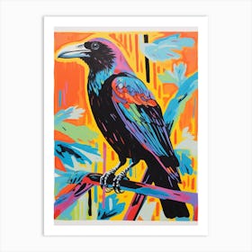 Colourful Bird Painting Raven 2 Art Print