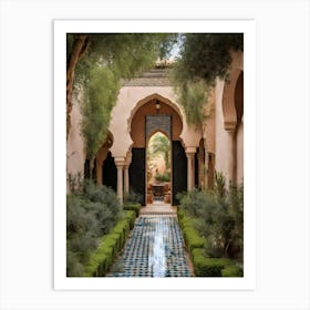 Courtyard In Morocco marrakech Art Print