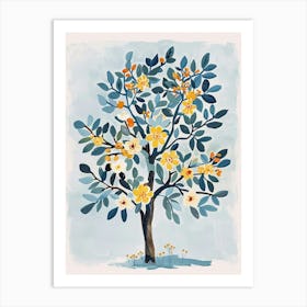Chestnut Tree Flat Illustration 6 Art Print