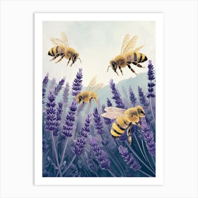 Leafcutter Bee Storybook Illustration 14 Art Print