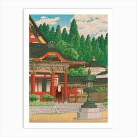 Kanoashi and the red temple - Ukiyo-e Art Print