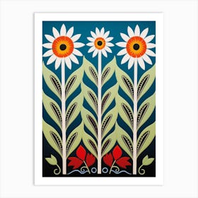 Flower Motif Painting Oxeye Daisy 3 Art Print
