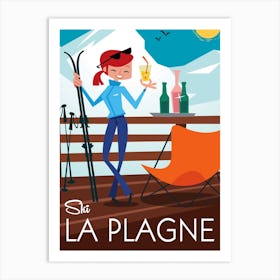 La Plagne Ski Poster Art Print