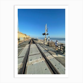 Train Tracks On The Beach Art Print