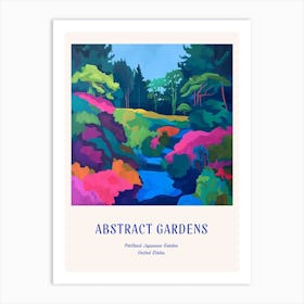 Colourful Gardens Portland Japanese Garden Usa 1 Blue Poster Art Print