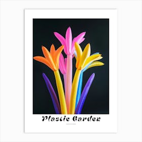Bright Inflatable Flowers Poster Fountain Grass Art Print
