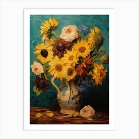Van Gogh Inspired Sunflowers Art Print