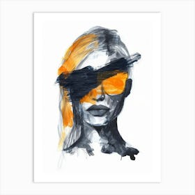 Abstract Of A Woman With Sunglasses Art Print