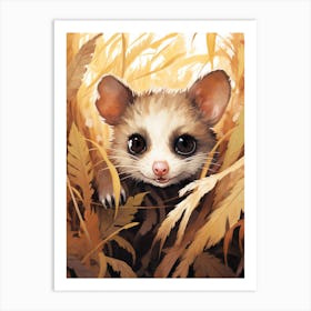 Adorable Chubby Possum Running In Field 1 Art Print