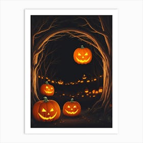 Witch With Pumpkins 6 Art Print