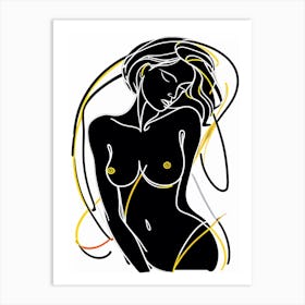 Abstract Minimalistic Nude Woman Art Print