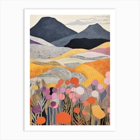 Beinn Tulaichean Scotland 2 Colourful Mountain Illustration Art Print