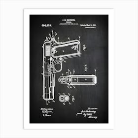 1911 Firearm Patent Print Gun Art Firearm Decor Gun Patent Pistol Poster Gun Blueprint Police Gun Patent Art G5191 Art Print