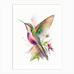 Buff Bellied Hummingbird Cute Neon 3 Art Print