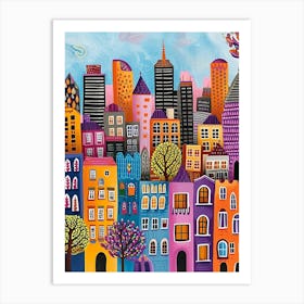 Kitsch Colourful Sydney 3 Art Print