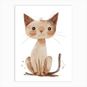 Oriental Shorthair Cat Clipart Illustration 3 Art Print
