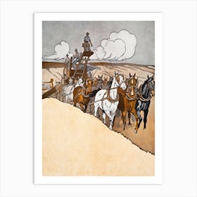 Farmers Harvesting Wheat Illustration, Edward Penfield Art Print