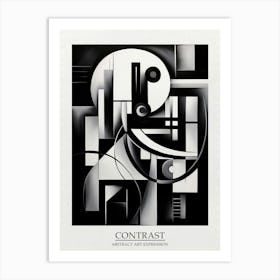 Contrast Abstract Black And White 7 Poster Art Print